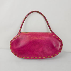 Hand-Painted Floral Leather Mini Handbag