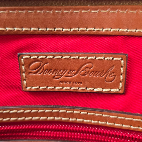 Dooney & Bourke Red Pebbled Leather Domed Satchel Crossbody Bag