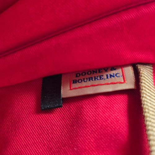 Dooney & Bourke Red Pebbled Leather Domed Satchel Crossbody Bag