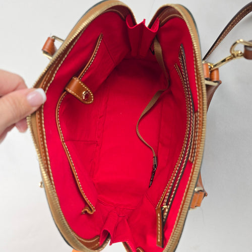 Dooney & Bourke Dark Green Pebbled Leather Domed Satchel Crossbody Bag