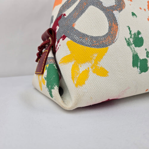 Dooney & Bourke Multicolor Print Canvas Drawstring Tote Shoulder Bag