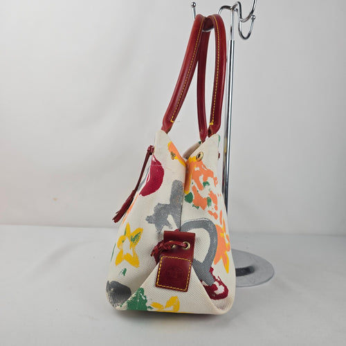 Dooney & Bourke Multicolor Print Canvas Drawstring Tote Shoulder Bag