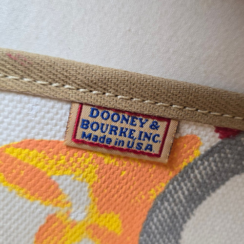 Dooney & Bourke Multicolor Print Canvas Drawstring Tote Shoulder Bag