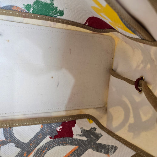 Dooney & Bourke Multicolor Print Canvas Drawstring Tote Shoulder Bag