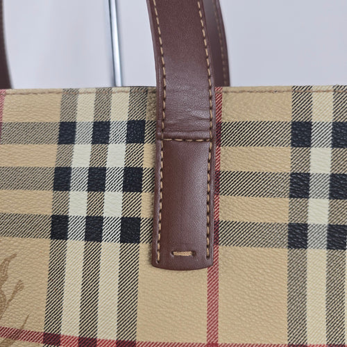 Burberry London Nova Check Coated Canvas Tote Shoulder Bag