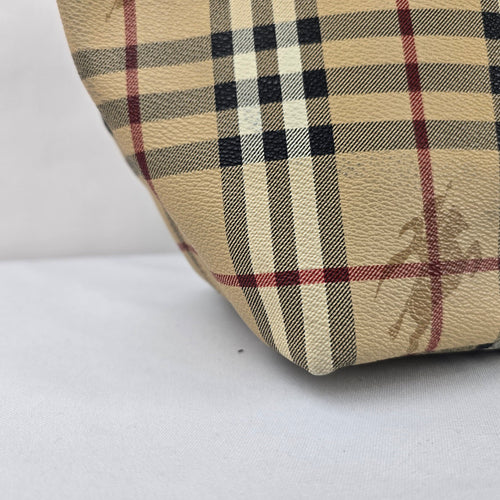 Burberry London Nova Check Coated Canvas Tote Shoulder Bag