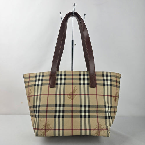 Burberry London Nova Check Coated Canvas Tote Shoulder Bag