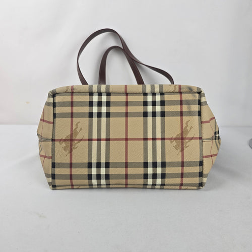 Burberry London Nova Check Coated Canvas Tote Shoulder Bag