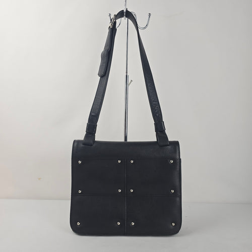 Vintage RO-EL Black Leather Studded Shoulder Bag