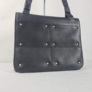 Vintage RO-EL Black Leather Studded Shoulder Bag