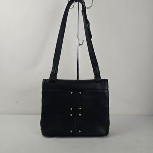 Vintage RO-EL Black Leather Studded Shoulder Bag