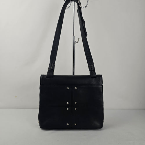 Vintage RO-EL Black Leather Studded Shoulder Bag