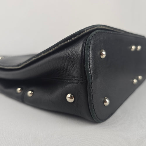 Vintage RO-EL Black Leather Studded Shoulder Bag