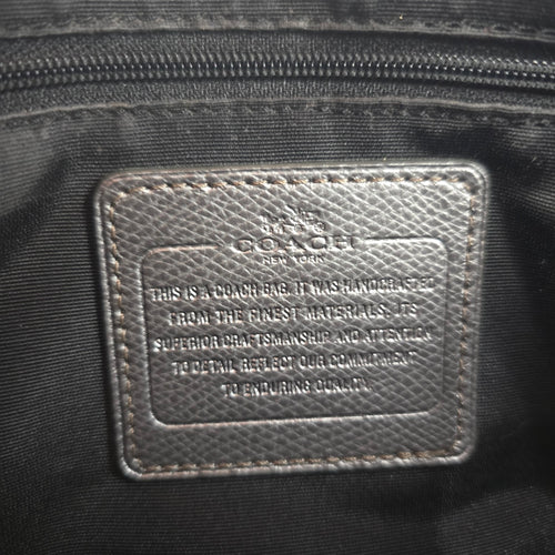 Coach Mini Bennett Metallic Pewter Crossgrain Leather Satchel Crossbody Bag