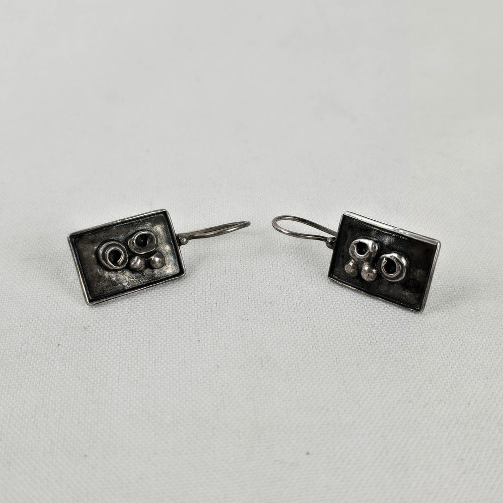 Silpada 925 Sterling Silver Rectangular Abstract Drop Earrings
