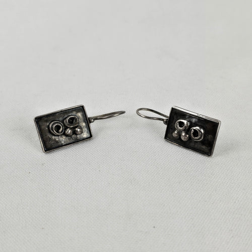 Silpada 925 Sterling Silver Rectangular Abstract Drop Earrings