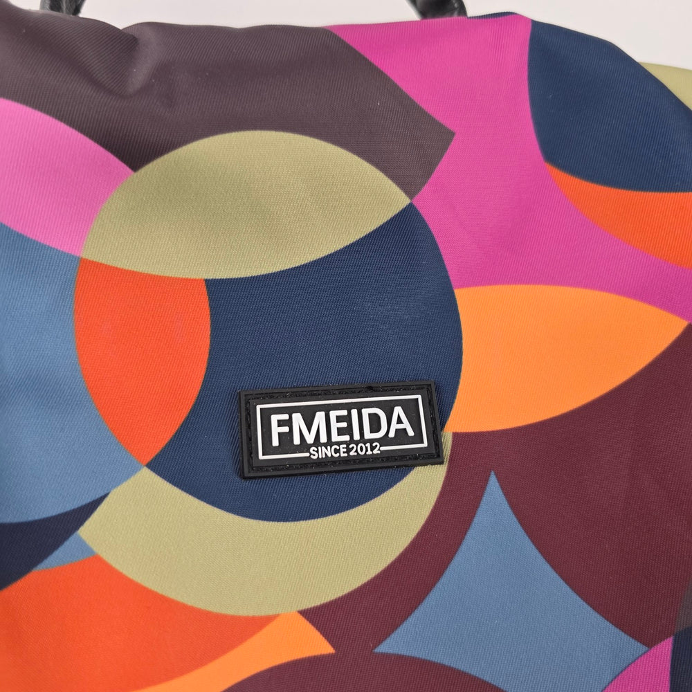 FMEIDA Multicolor Abstract Print Backpack Geometric Travel Bag