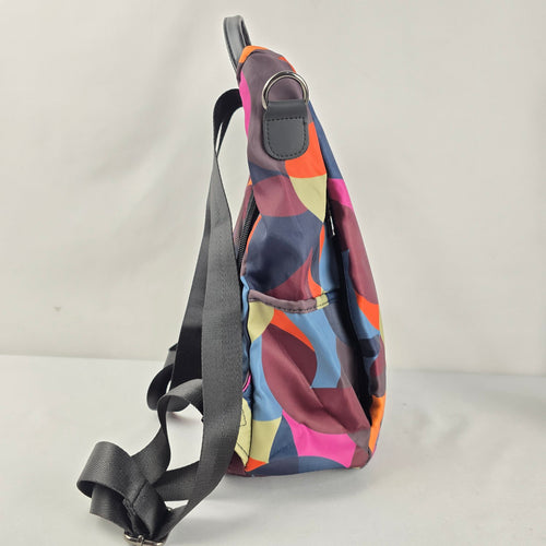 FMEIDA Multicolor Abstract Print Backpack Geometric Travel Bag