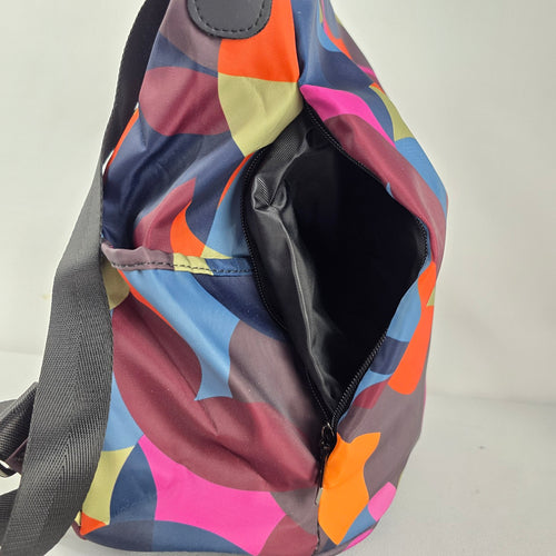 FMEIDA Multicolor Abstract Print Backpack Geometric Travel Bag