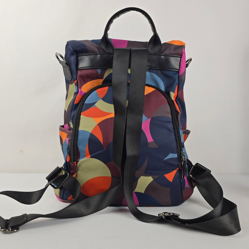 FMEIDA Multicolor Abstract Print Backpack Geometric Travel Bag