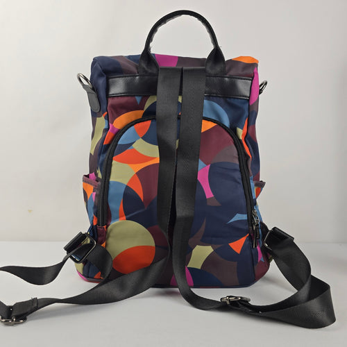 FMEIDA Multicolor Abstract Print Backpack Geometric Travel Bag