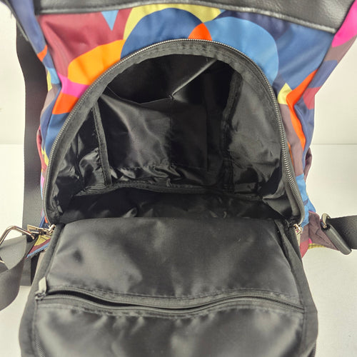 FMEIDA Multicolor Abstract Print Backpack Geometric Travel Bag