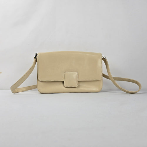 Browns Boutique Cream Beige Shoulder Bag Flap Crossbody Purse