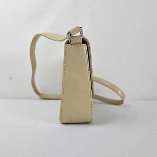 Browns Boutique Cream Beige Shoulder Bag Flap Crossbody Purse