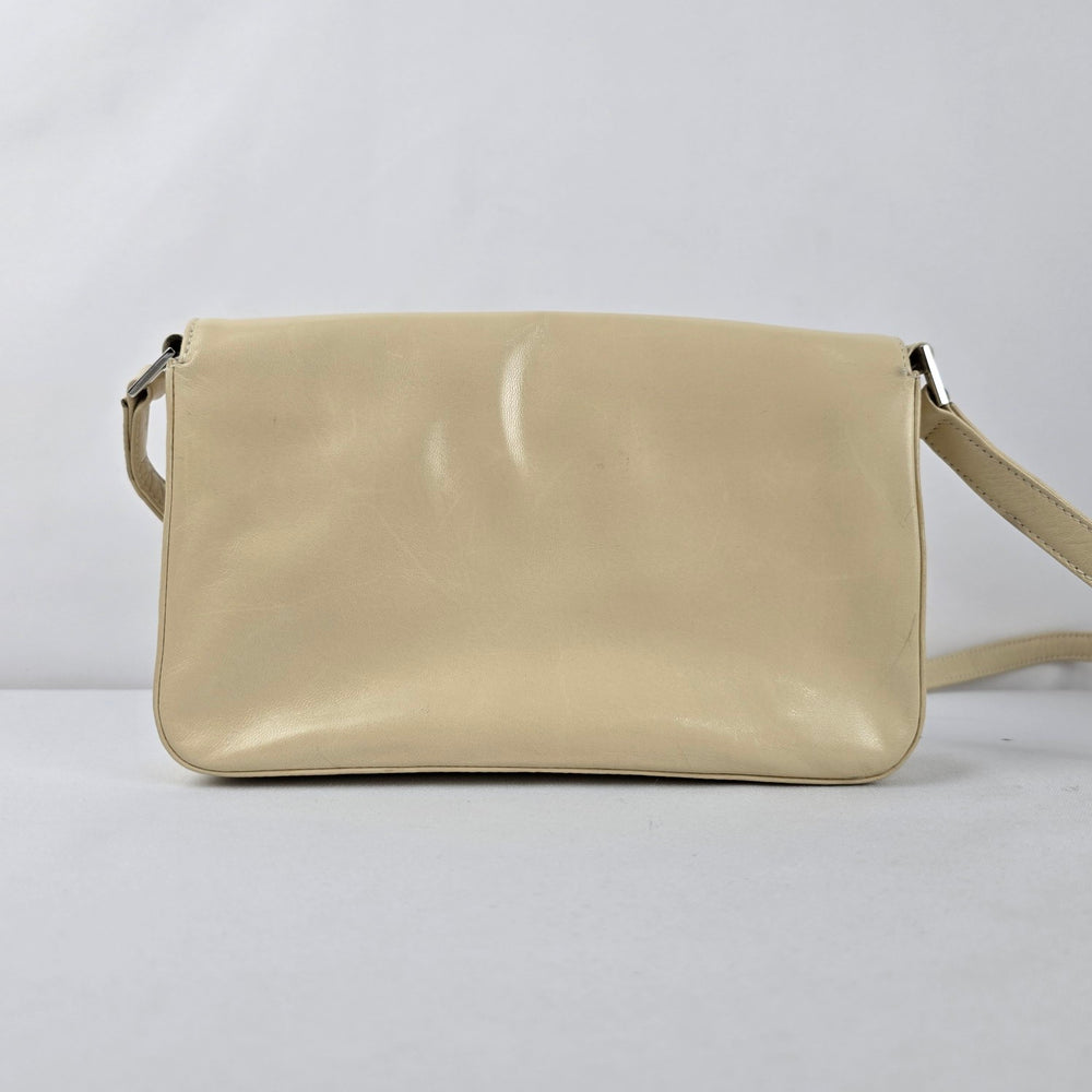 Browns Boutique Cream Beige Shoulder Bag Flap Crossbody Purse