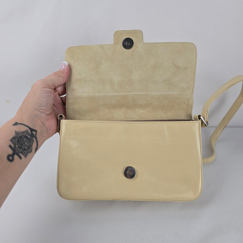 Browns Boutique Cream Beige Shoulder Bag Flap Crossbody Purse