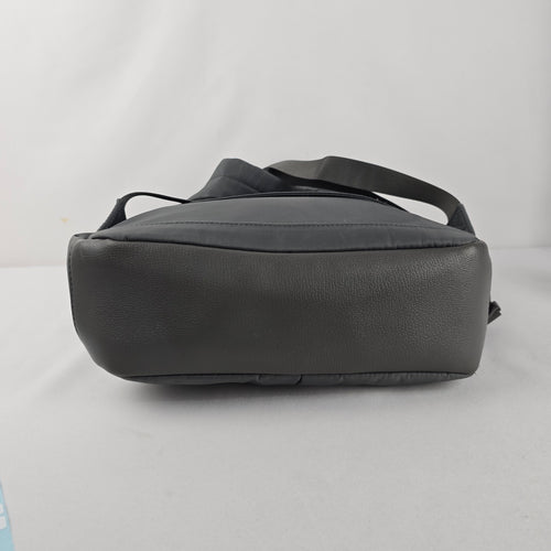 Allancia Grey Nylon Backpack Gold Tone Zip Travel Bag