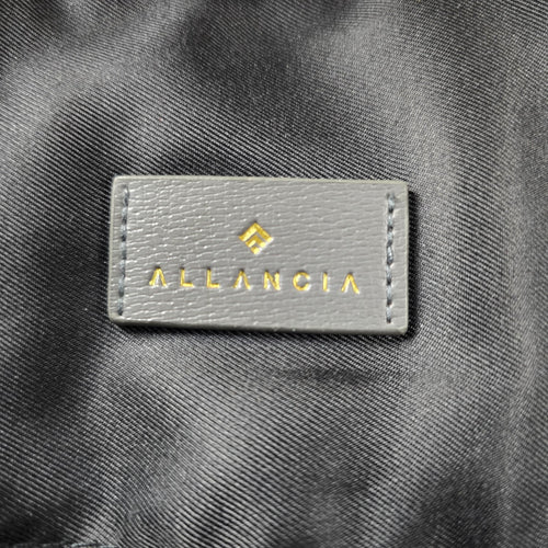 Allancia Grey Nylon Backpack Gold Tone Zip Travel Bag