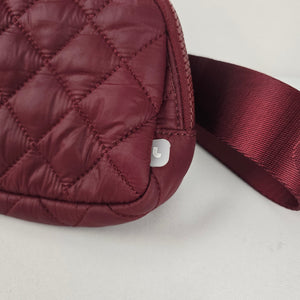 Lolë Burgundy Quilted Recycled Nylon Belt Bag Crossbody Waist Pack