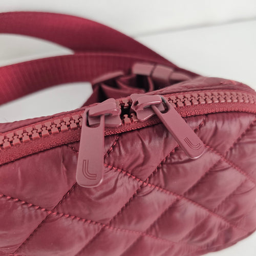 Lolë Burgundy Quilted Recycled Nylon Belt Bag Crossbody Waist Pack