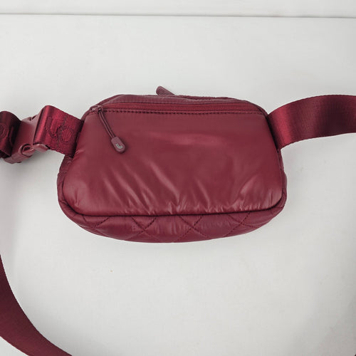Lolë Burgundy Quilted Recycled Nylon Belt Bag Crossbody Waist Pack