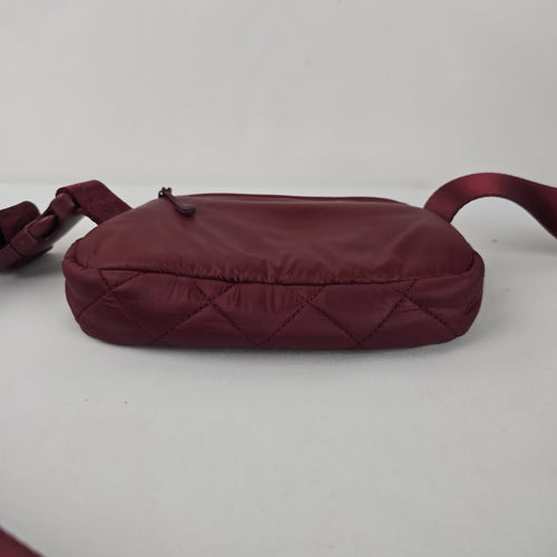 Lolë Burgundy Quilted Recycled Nylon Belt Bag Crossbody Waist Pack