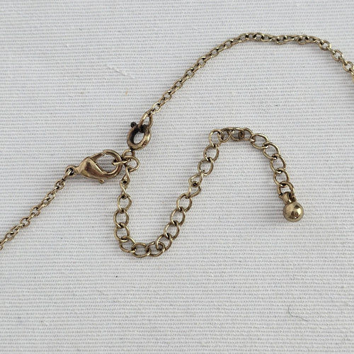 Vintage Teal Rhinestone Y-Drop Statement Necklace