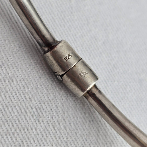 G.A. Italy Sterling Silver Hinged Bangle Bracelet