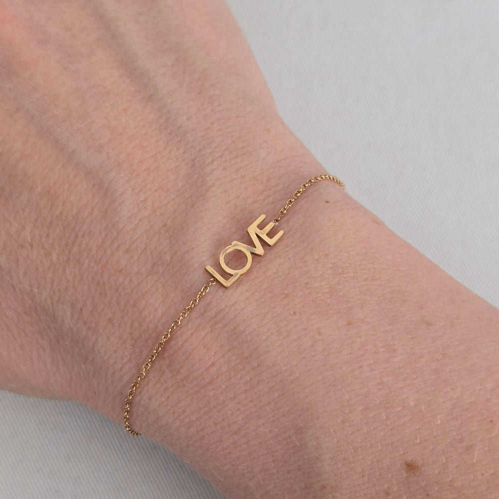 Maya Brenner LOVE Chain Bracelet Adjustable Minimalist Jewelry