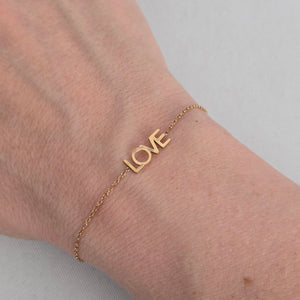 Maya Brenner LOVE Chain Bracelet Adjustable Minimalist Jewelry