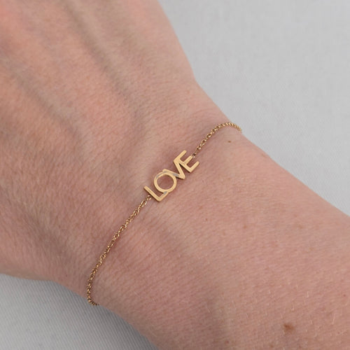 Maya Brenner LOVE Chain Bracelet Adjustable Minimalist Jewelry