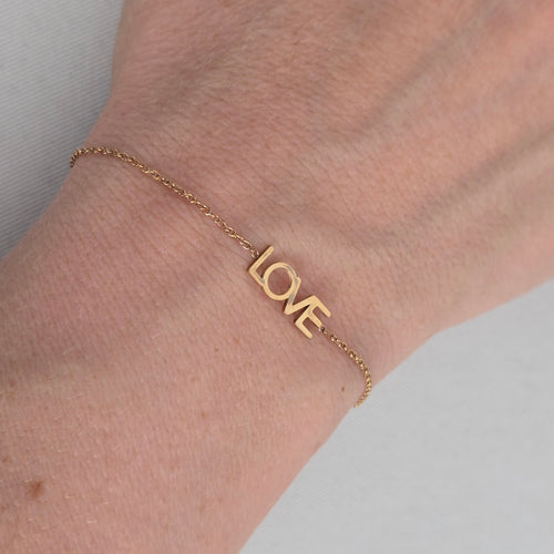 Maya Brenner LOVE Chain Bracelet Adjustable Minimalist Jewelry
