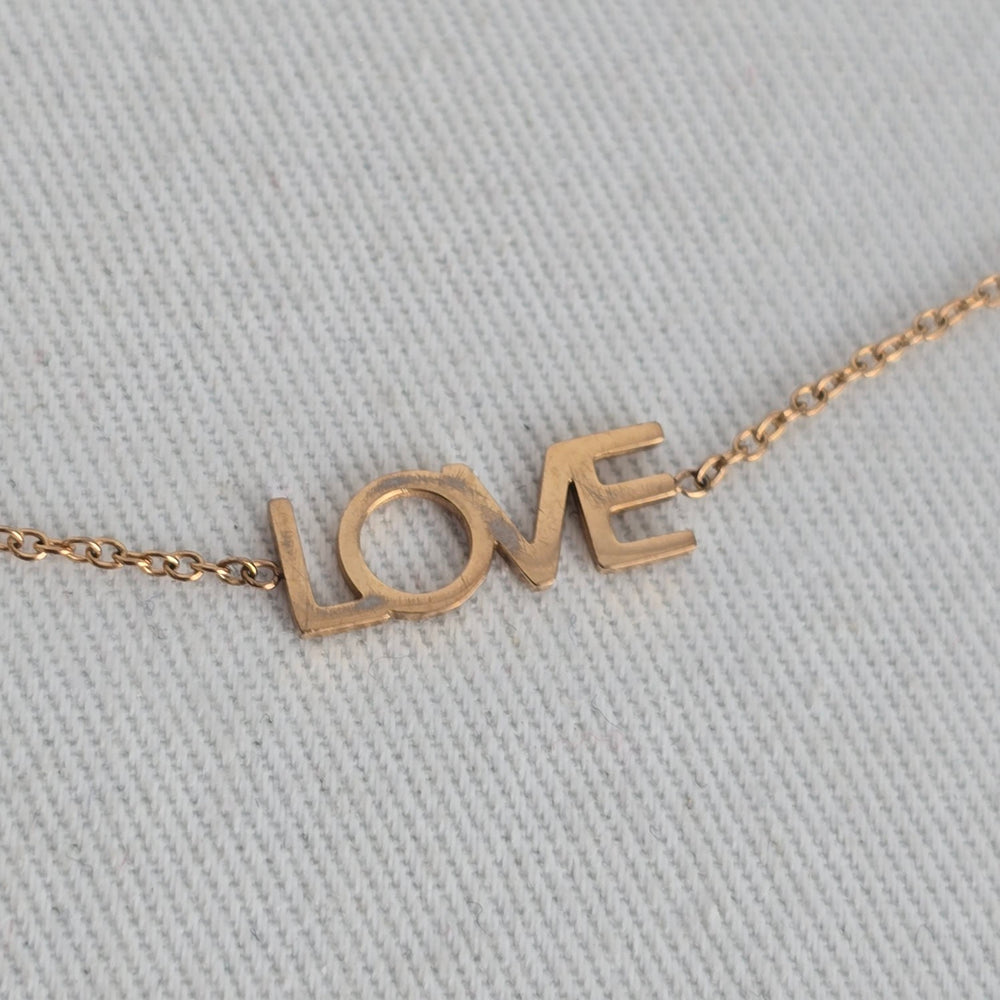 Maya Brenner LOVE Chain Bracelet Adjustable Minimalist Jewelry