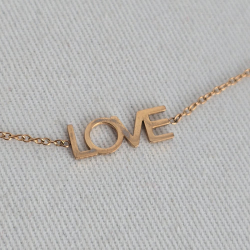 Maya Brenner LOVE Chain Bracelet Adjustable Minimalist Jewelry