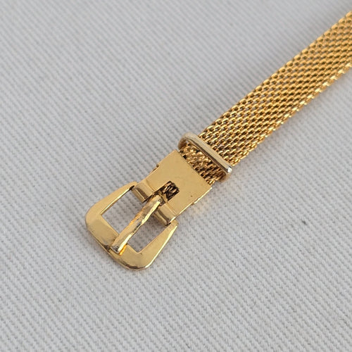 Vintage Mesh Buckle Bracelet with Petit Point Rose Medallion