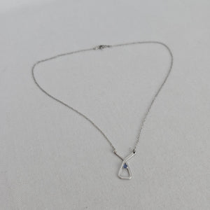 Vintage Coro Sterling Silver Blue Stone Geometric Pendant Necklace