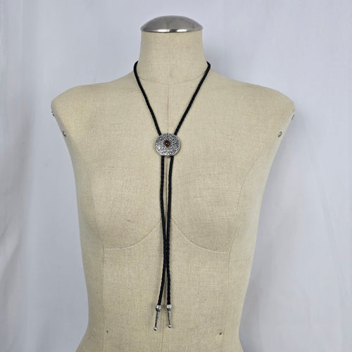 Brown Stone Celtic Knot Western Bolo Tie – Antique Silver-Tone