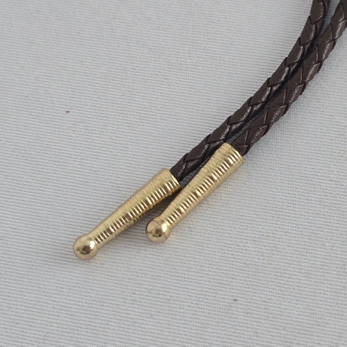 Vintage Eagle Western Bolo Tie – Brown Braided Cord & Antique Gold-Tone