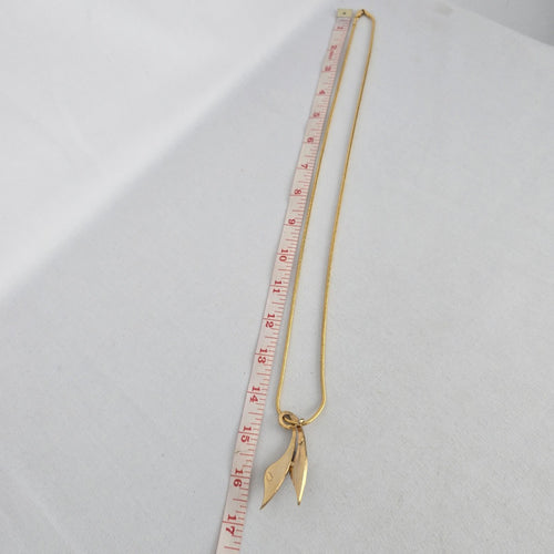 Gold-Tone Abstract Double Pendant Necklace with Pavé-Style Rhinestone Accents