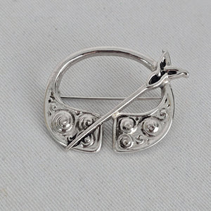 Scottish Silver-Tone Penannular Brooch – Stamped Scotland